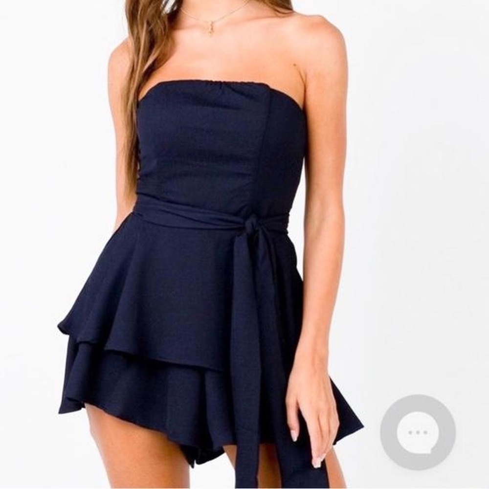 Princess Polly Rolla Romper: Navy Blue
